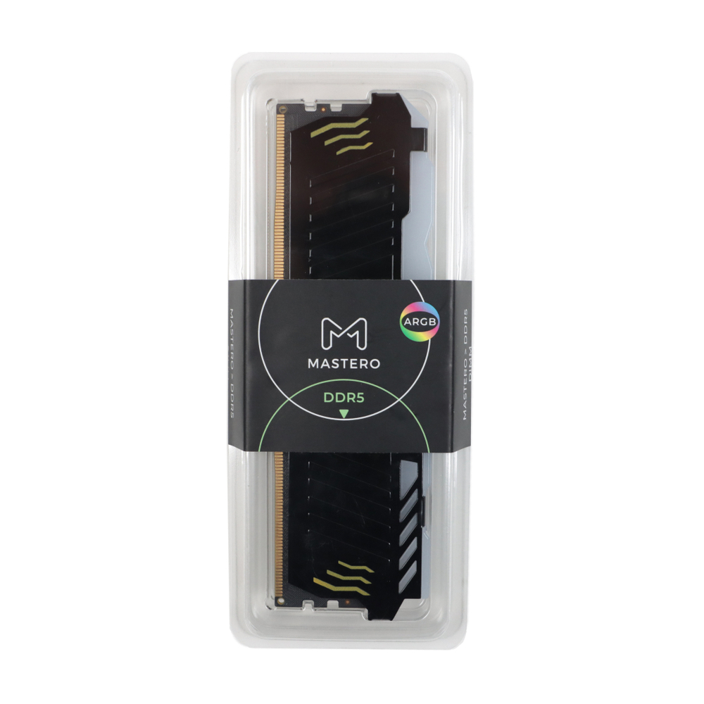 Комплект памяти Mastero DDR5 DIMM 32Гб (2х16Гб), 6000МГц, CL38, ARGB, Retail, 1.3В, XMP, с радиатором (MSHR6000C38-32G5-K2)