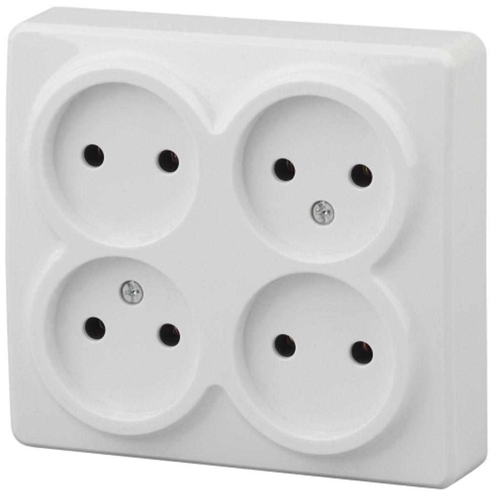 11-2210-01 ЭРА Розетка 4х2P, 16A-250В, IP20, ОУ, Эра Эксперт, белый | Эра Эксперт