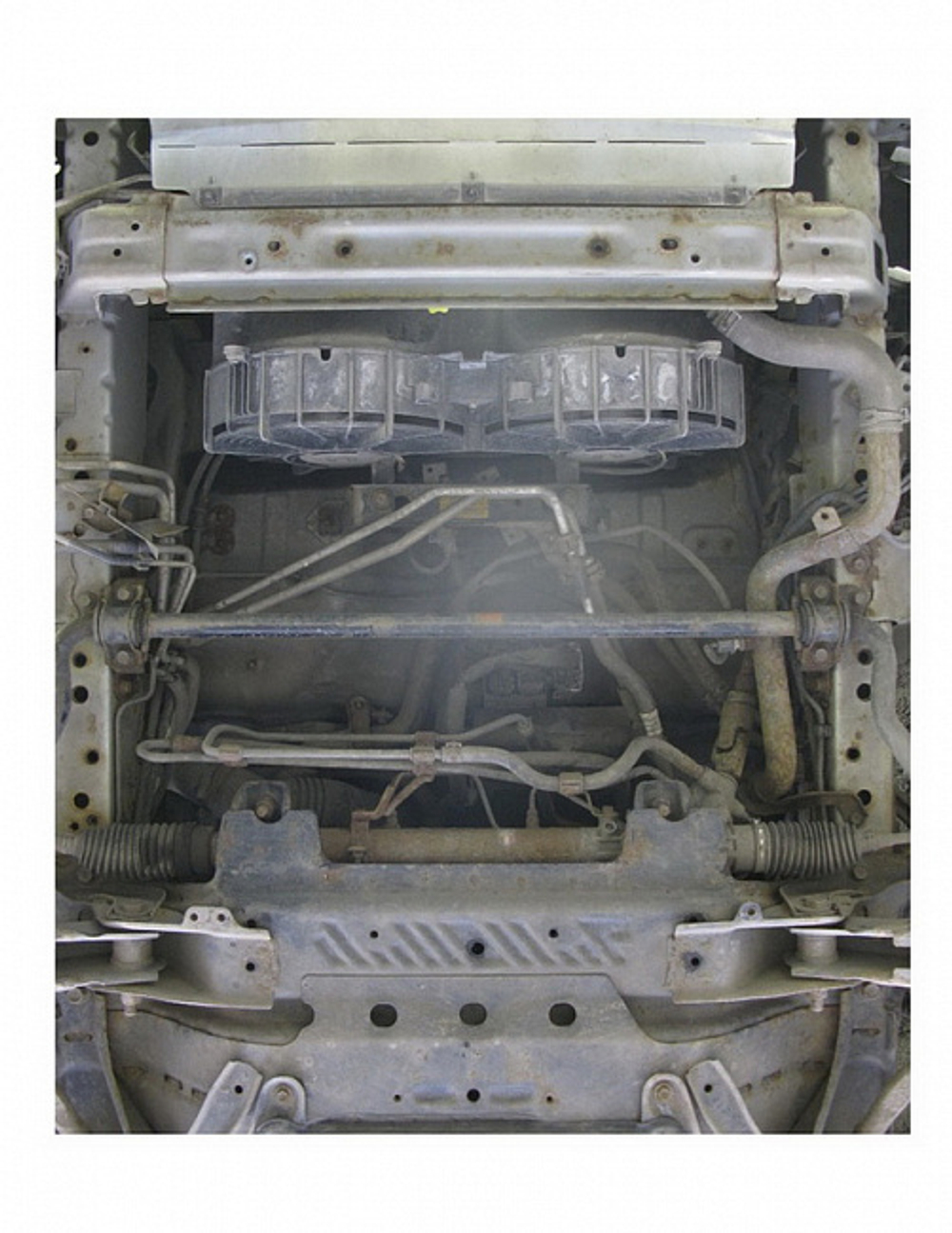 Защита радиатора (2 мм, сталь) для Toyota Hiace 2004-2019 Motodor.72556