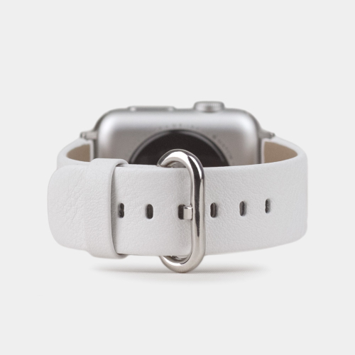 Ремешок для Apple Watch 44/45/46 mm из кожи теленка, белого цвета