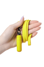 Желтая вибропуля на ремешке - 5,5 см. (Цвет: желтый)