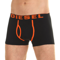 Мужские трусы боксеры черные с оранжевыми буквами Diesel