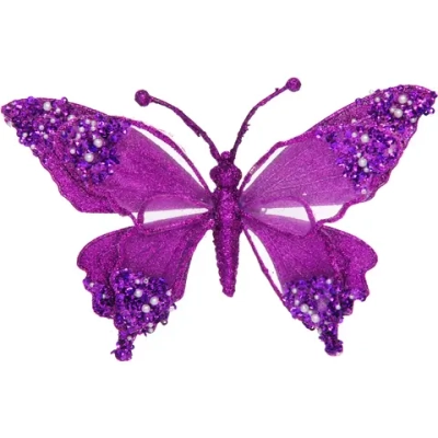 Украшение новогоднее «Бабочка - Изящный полет» 24.5*9*17 см, Фиолетовый