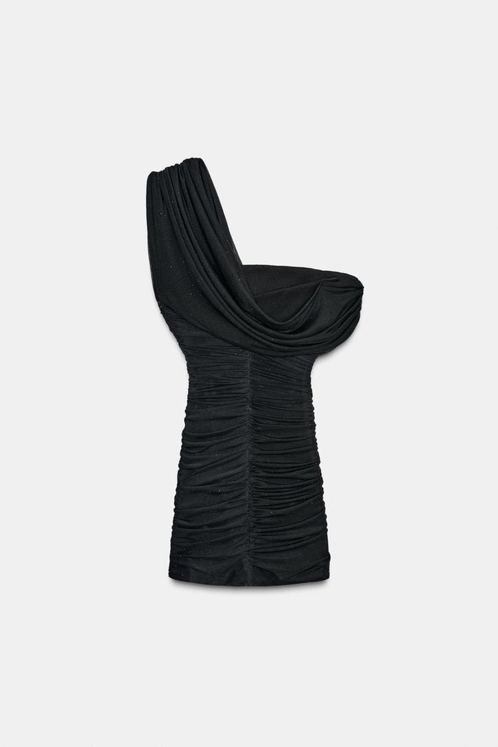 ZARA КОРОТКОЕ ПЛАТЬЕ ИЗ СЕТЧАТОЙ ТКАНИ СО СТРАЗАМИ, ЧЕРНЫЙ