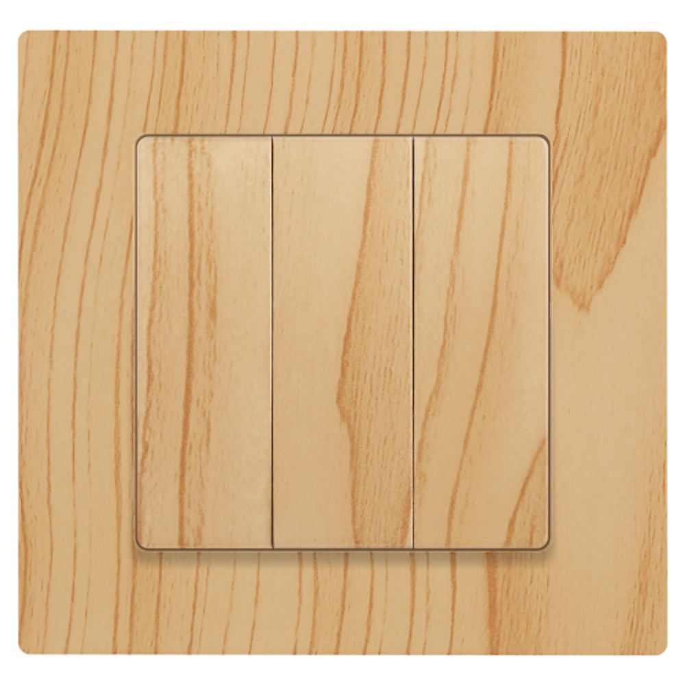 Выключатель Intro Accent 6-106-11 тройной, 10А-250В, IP20, СУ, AL/CU, сосна | Intro