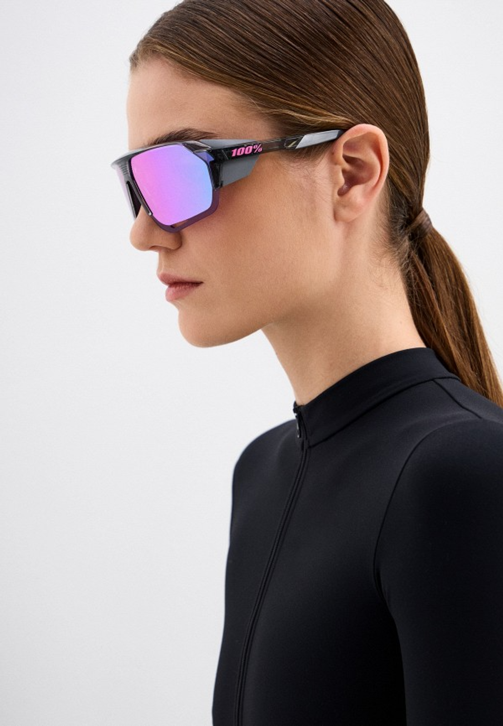 Спортивные очки с диоптриями 100% Norvik / Polished Translucent Grey / Purple Multilayer Mirror Lens