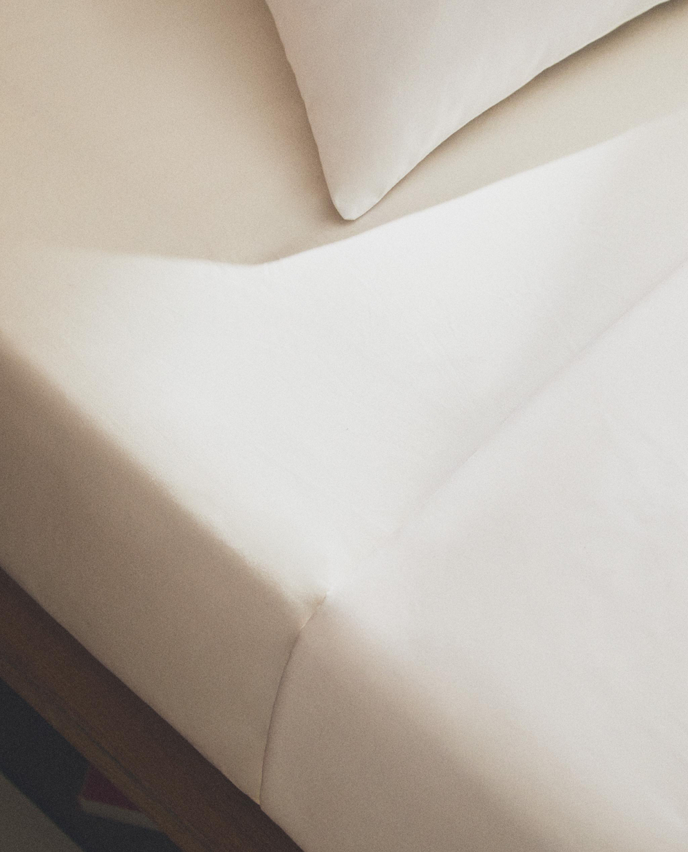 Zara Home - Простыня брюки из ситца (500 ниток) / для матраса 40 см, белый, 160х200х40 см