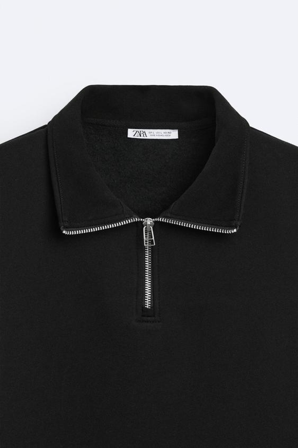 ZARA ТОЛСТОВКА С КОРОТКОЙ ЗАСТЕЖКОЙ-МОЛНИЕЙ, ЧЕРНЫЙ