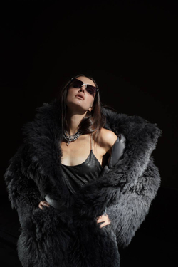 Дубленка двусторонняя Тиградо серая