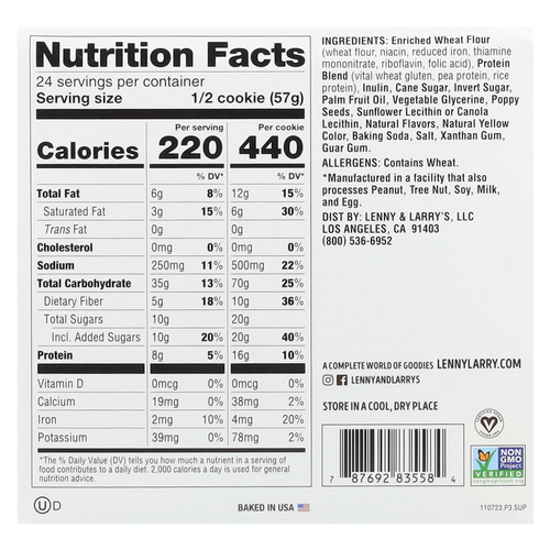 Lenny & Larry's, The Complete Cookie®, лимонный мак, 12 видов печенья, 113 г (4 унции)