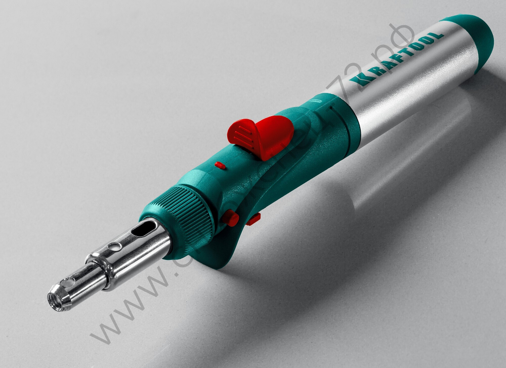 KRAFTOOL SolderGas 120K 30-120Вт 1300°С горелка, фен, пьезоподжиг, набор 10-в-1, Газовый паяльник (55503-H10)