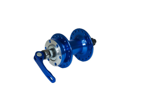 Втулка передняя WZ алюминий диск 6 болтов эксцентрик 36H ось 3/8''х100x108мм, синяя