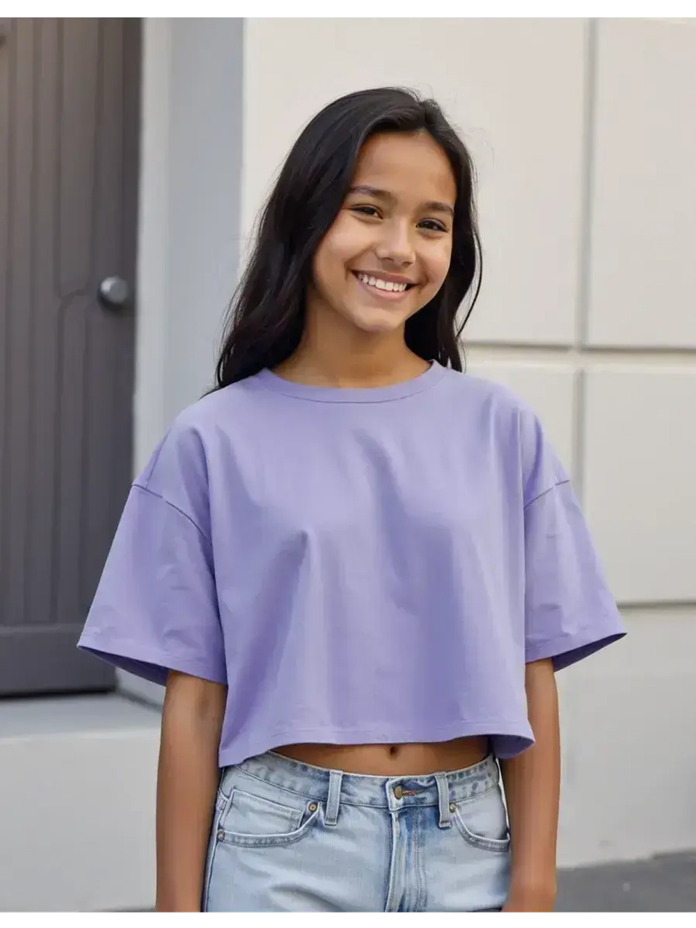 Футболка детская укороченная базовая