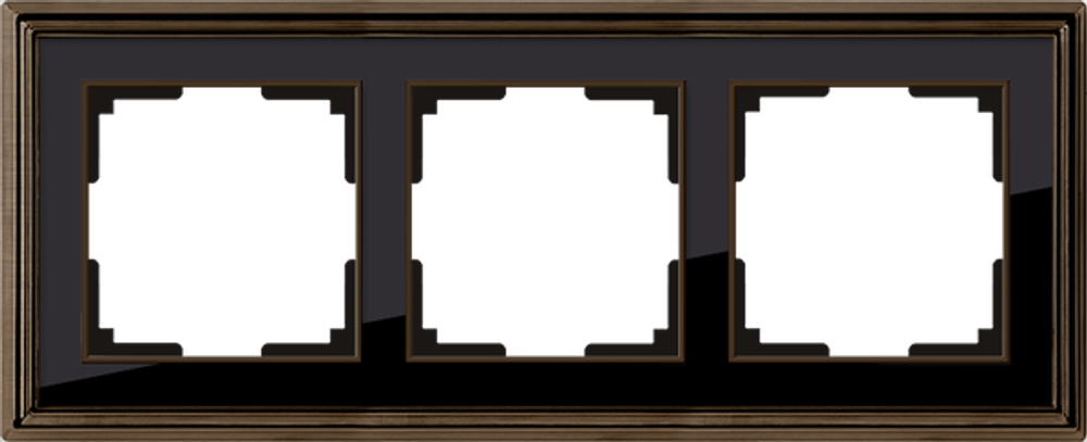 Рамка на 3 поста (золото/черный)
