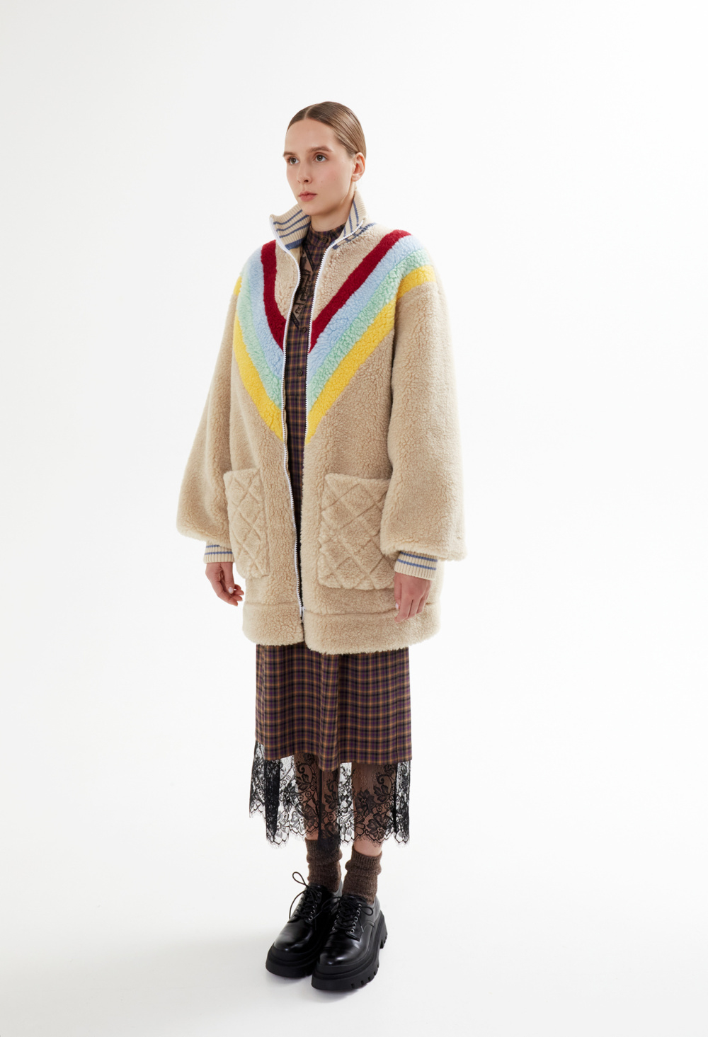 Куртка меховая, бежевый