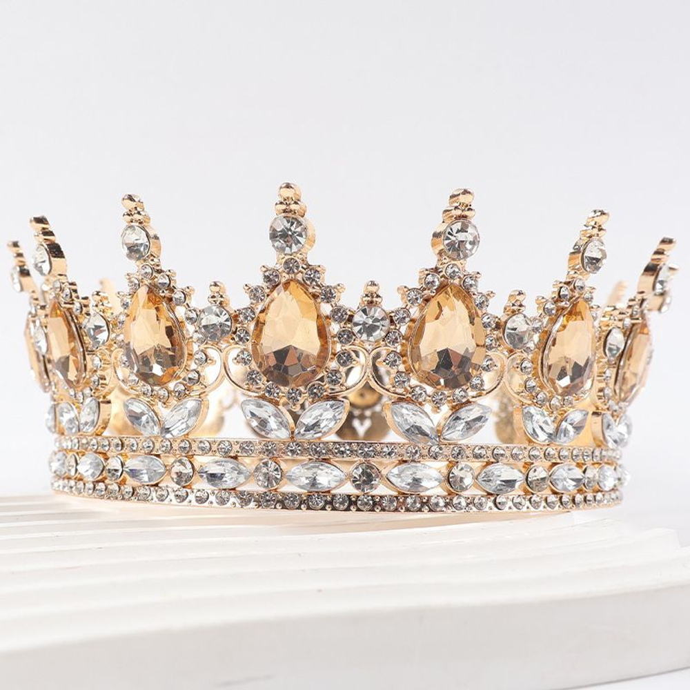 Декоративная корона на торт, золото (Золотые камни)