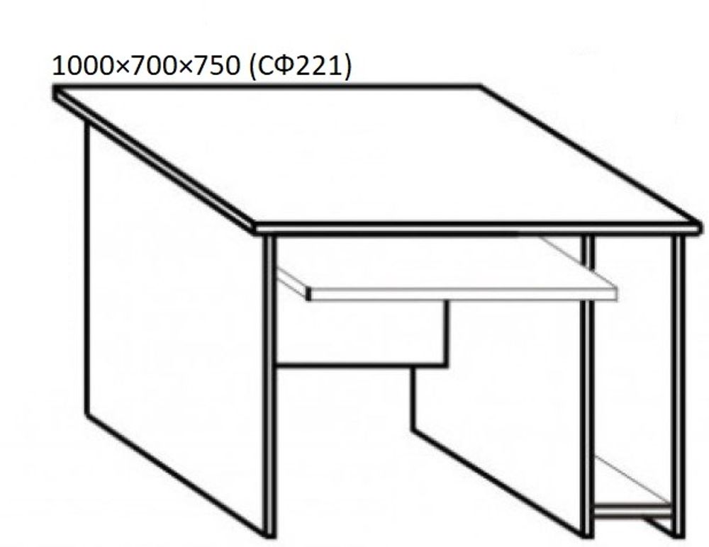 Стол компьютерный 1000×700×750 (СФ221)