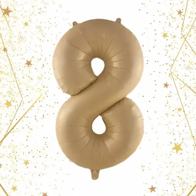 Шар фольгированный 32'/81см «Цифра «8» (шампань)