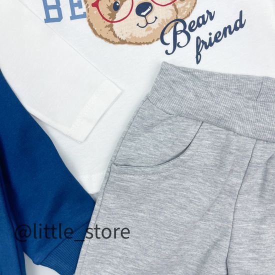 Комплект утепленный "Bear team" синий/серый