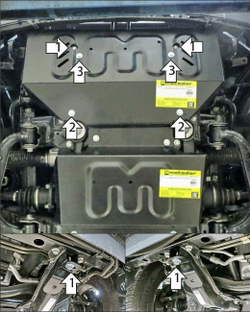 Защита радиатора 2 мм, Сталь. для Foton Tunland G7 2024-н.в., Motodor.77503