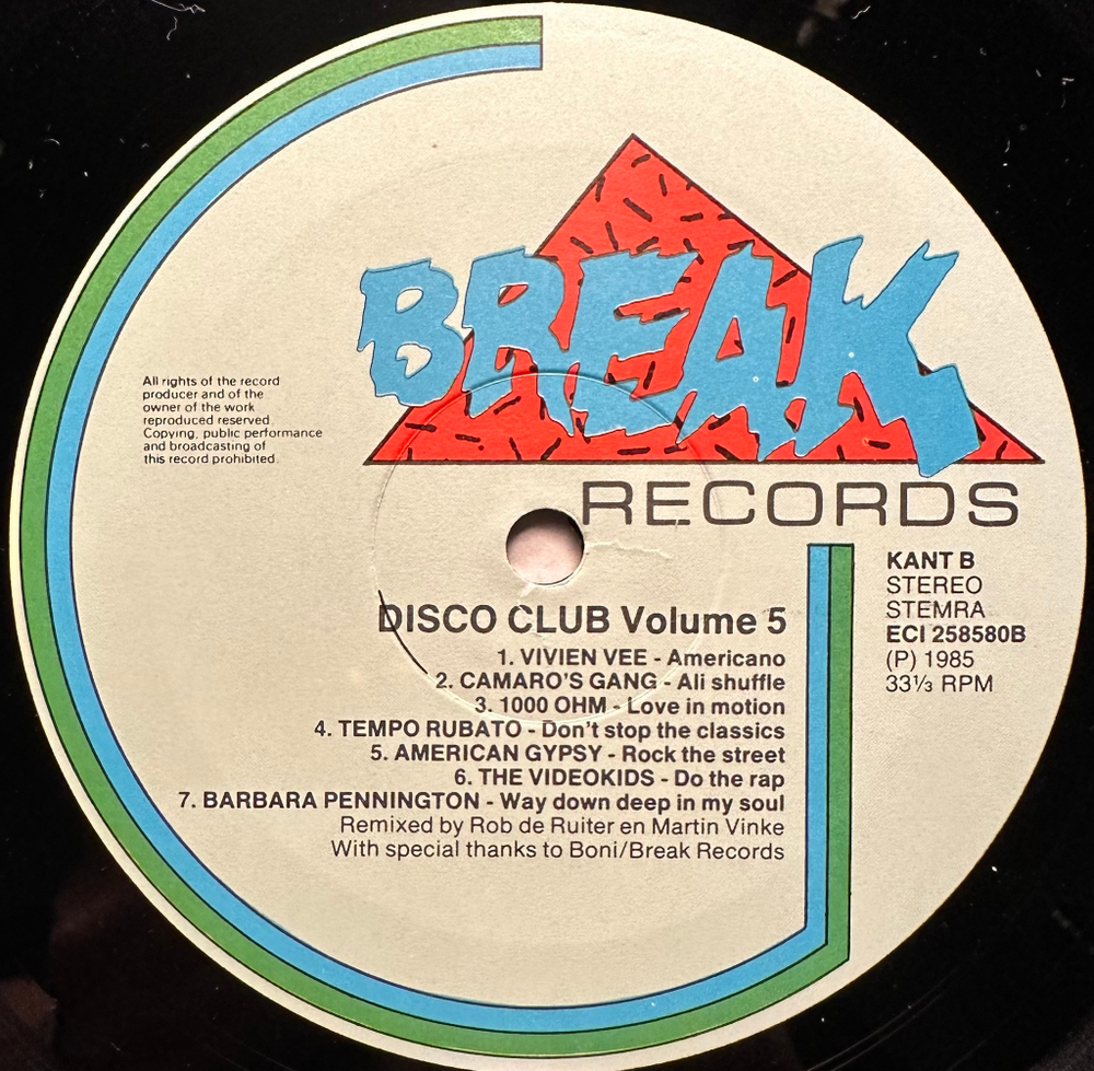 Disco Club Volume 5 (Голландия 1985г.)