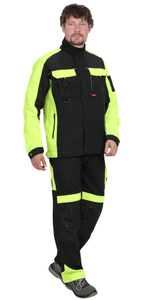 Костюм СИРИУС-ОНИКС куртка, п/к черный с лимонным