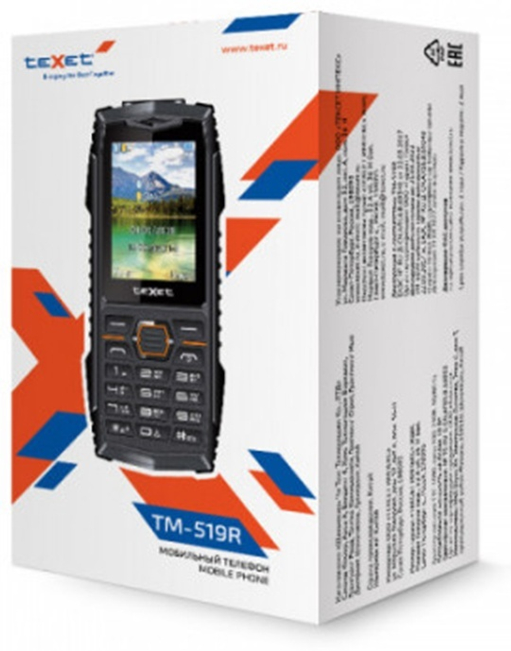 Мобильный телефон teXet TM-519R черный-красный