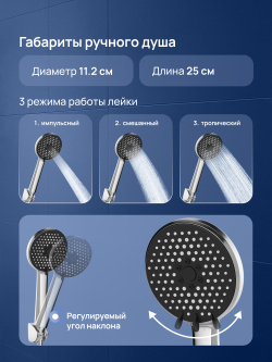 Душевой гарнитур STWORKI Молде S23190UCR хром