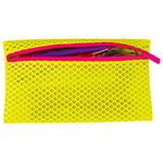 Пенал-косметичка BRAUBERG, сетка, "Neon", желтый, 23х14 см, 229026