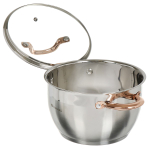 Кастрюля нерж, 3.6 л, с крыш, Daniks, Мадрид Gold, SD-320G, индукц