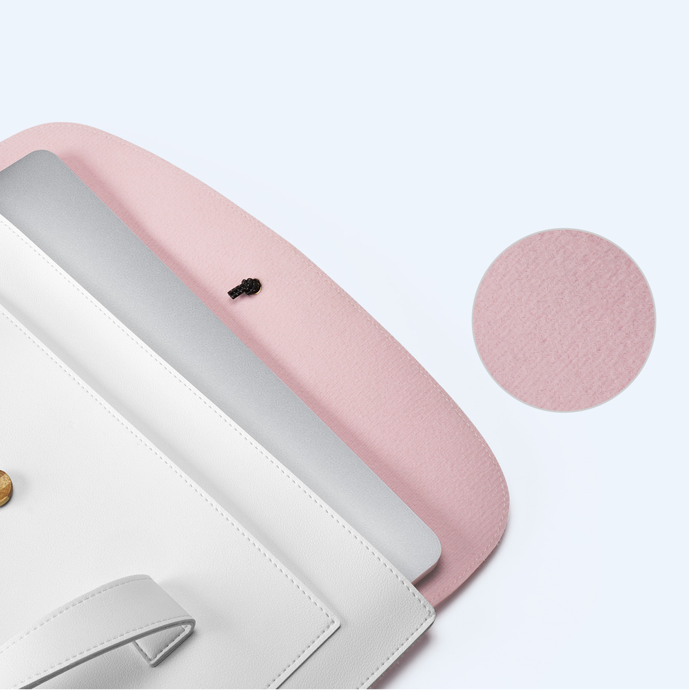 Ручная сумка из искусственной кожи белый с розовым цвет для ноутбука или планшета до 16 дюймов, серия AURA Series Handbag от Dux Ducis