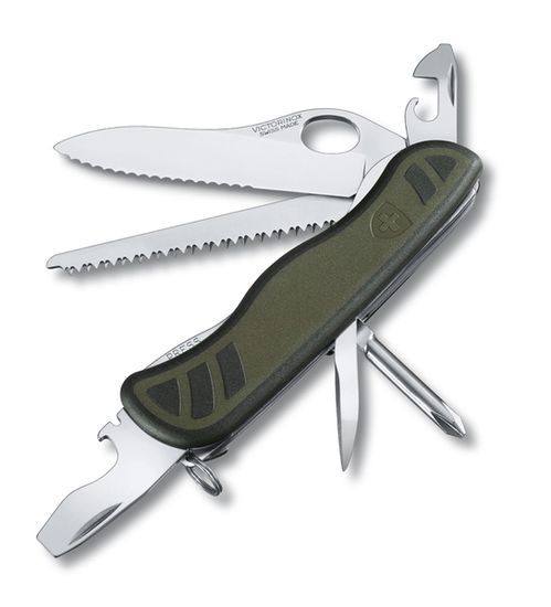 Складной нож Victorinox Мод. Military Green One Hand (111 мм) - 10 функций