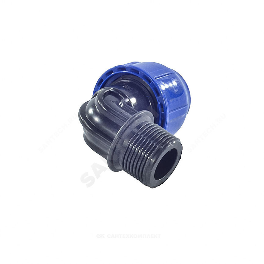 Отвод компрессионный ПЭ Дн 20х3/4"х90гр НР Ру16 RTP (РосТурПласт) 11550