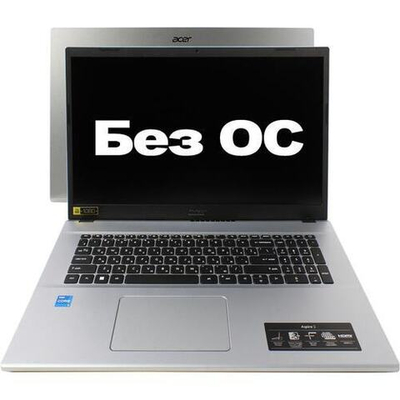 Ноутбук Acer Aspire 3 A317-54-54BQ, 17.3" IPS/Intel Core i5 1235U 1.3ГГц/16ГБ/512ГБ SSD/Intel Iris Xe graphics/Eshell/серебристый NX.K9YER.005