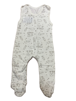 Ползунки длинные на кнопках из футера (100% хлопок с начесом) на рост 74 см