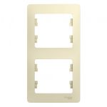 Schneider Electric Glossa Бежевый Рамка 2-местная вертикальная IP20 скрытая установка GSL000206