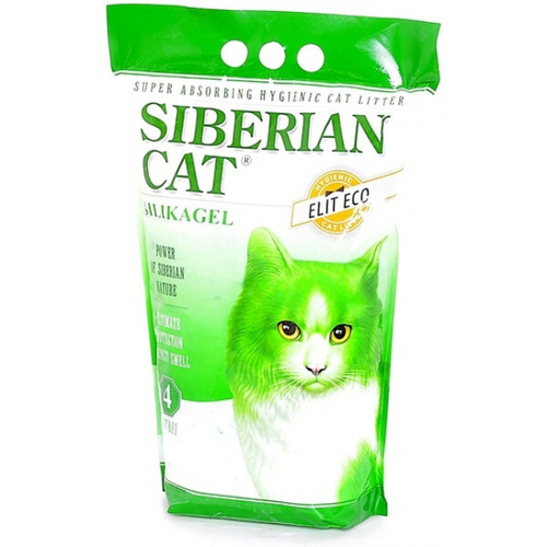 Сибирская кошка Наполнитель силикагелевый Элита Эко (зеленый), 4 л