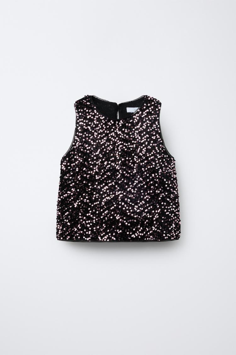 ZARA ТОП С ПАЙЕТКАМИ, РОЗОВЫЙ