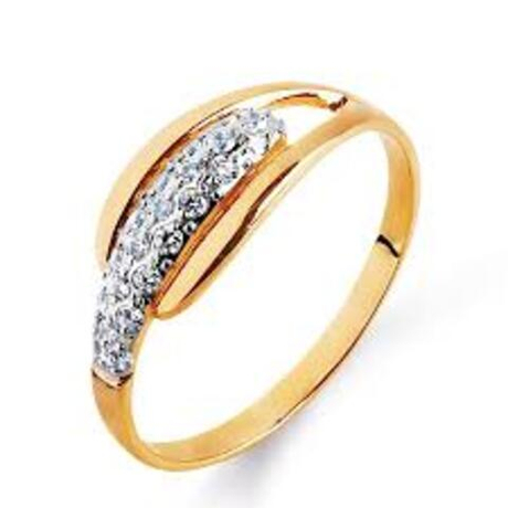 Кольцо из золота с фианитами