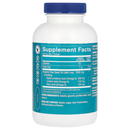 The Vitamin Shoppe, Льняное масло, 1000 мг, 120 мягких таблеток