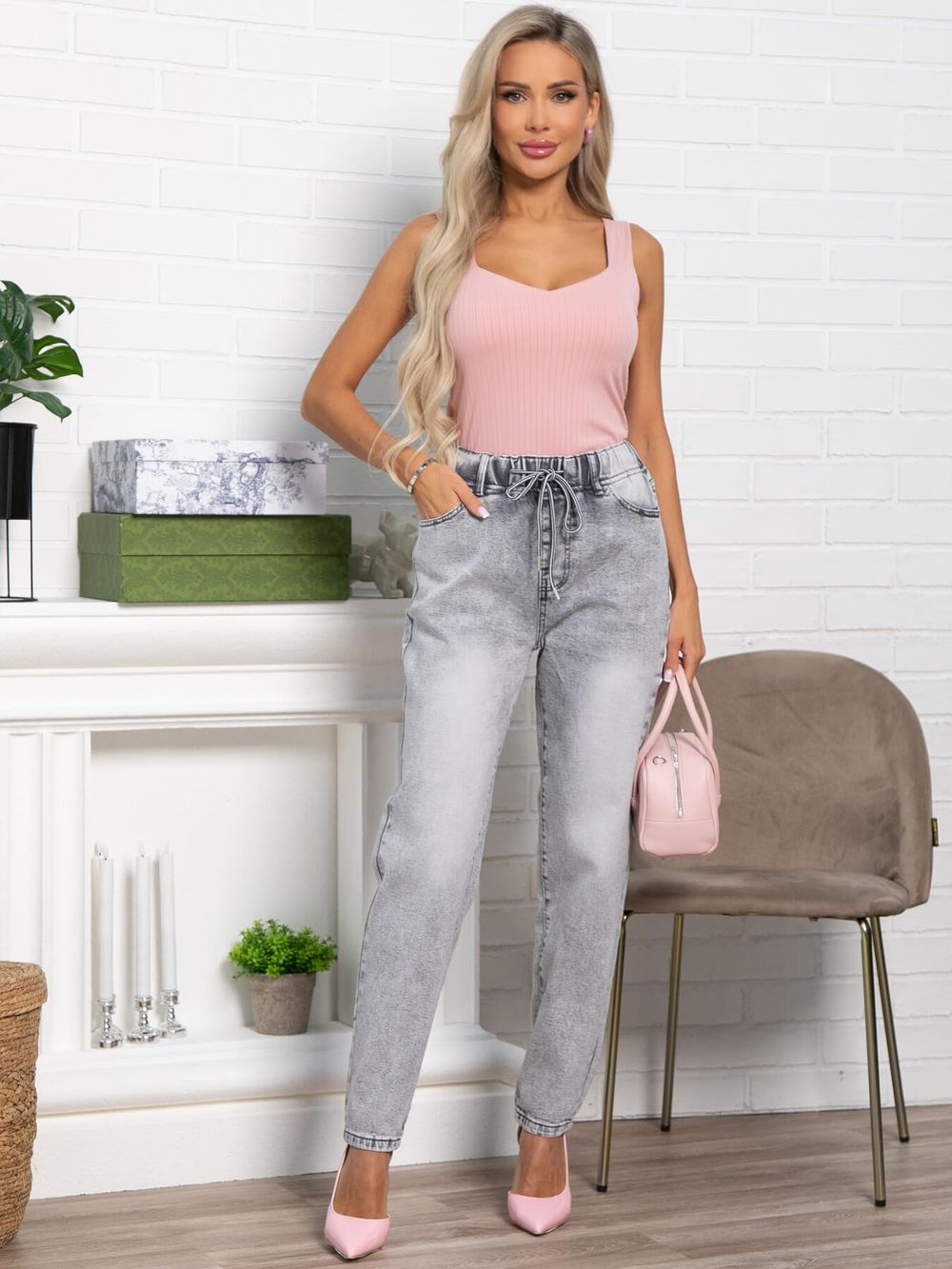 Джинсы Эльза (светло-серые) Б15416-4М LT Collection