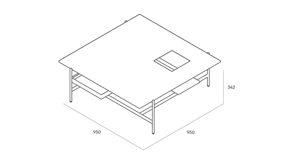 Журнальный столик Karat, 80х80х34,2 см, серый камень