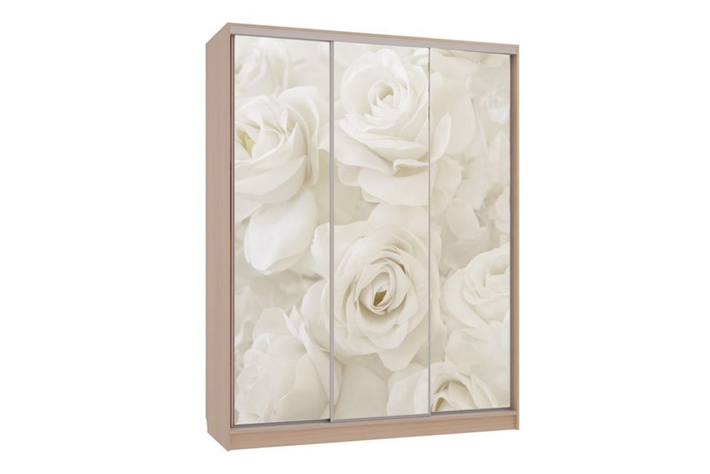 Шкаф-купе "Бассо-7 600 розы" (дуб млечный), ЛДСП 16 мм, Мебельсон