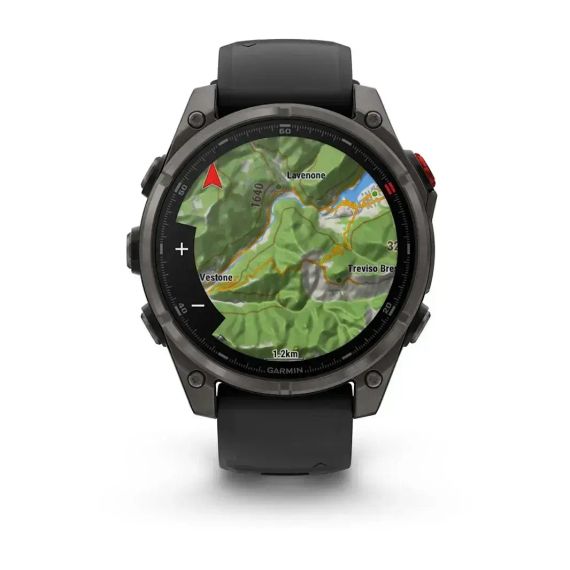 Умные часы Garmin Fenix 8 Pro AMOLED 47 мм, сапфировое стекло, титановый корпус Carbon Gray DLC, черно-серый ремешок