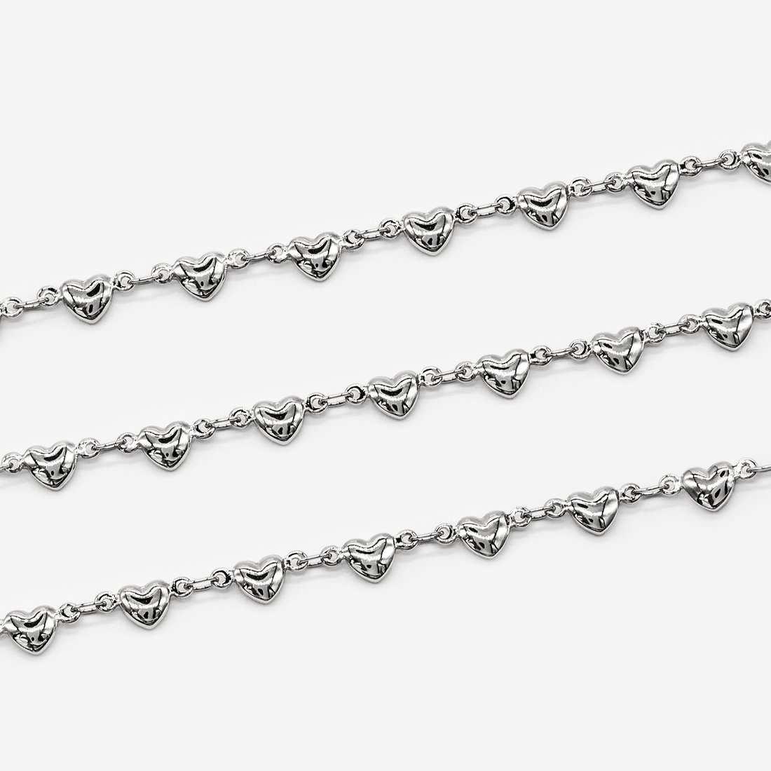 Цепь "Сердечки" с боковым креплением, 5мм, сталь