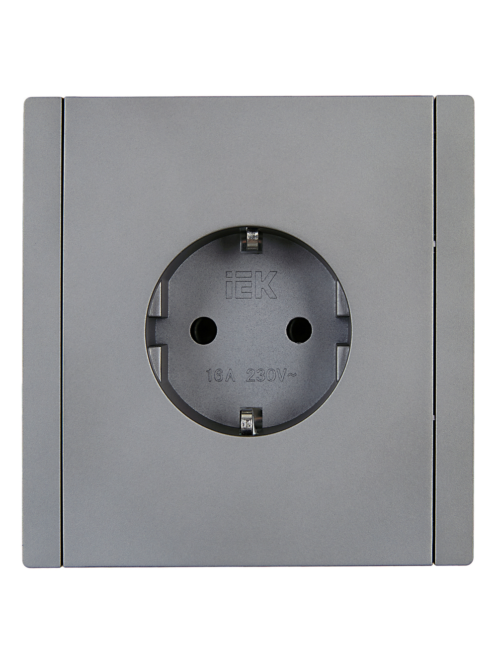 FORTE&PIANO Розетка 1-местная с заземлением без защитных шторок безвинтовое крепление 16А FP514 сталь IEK