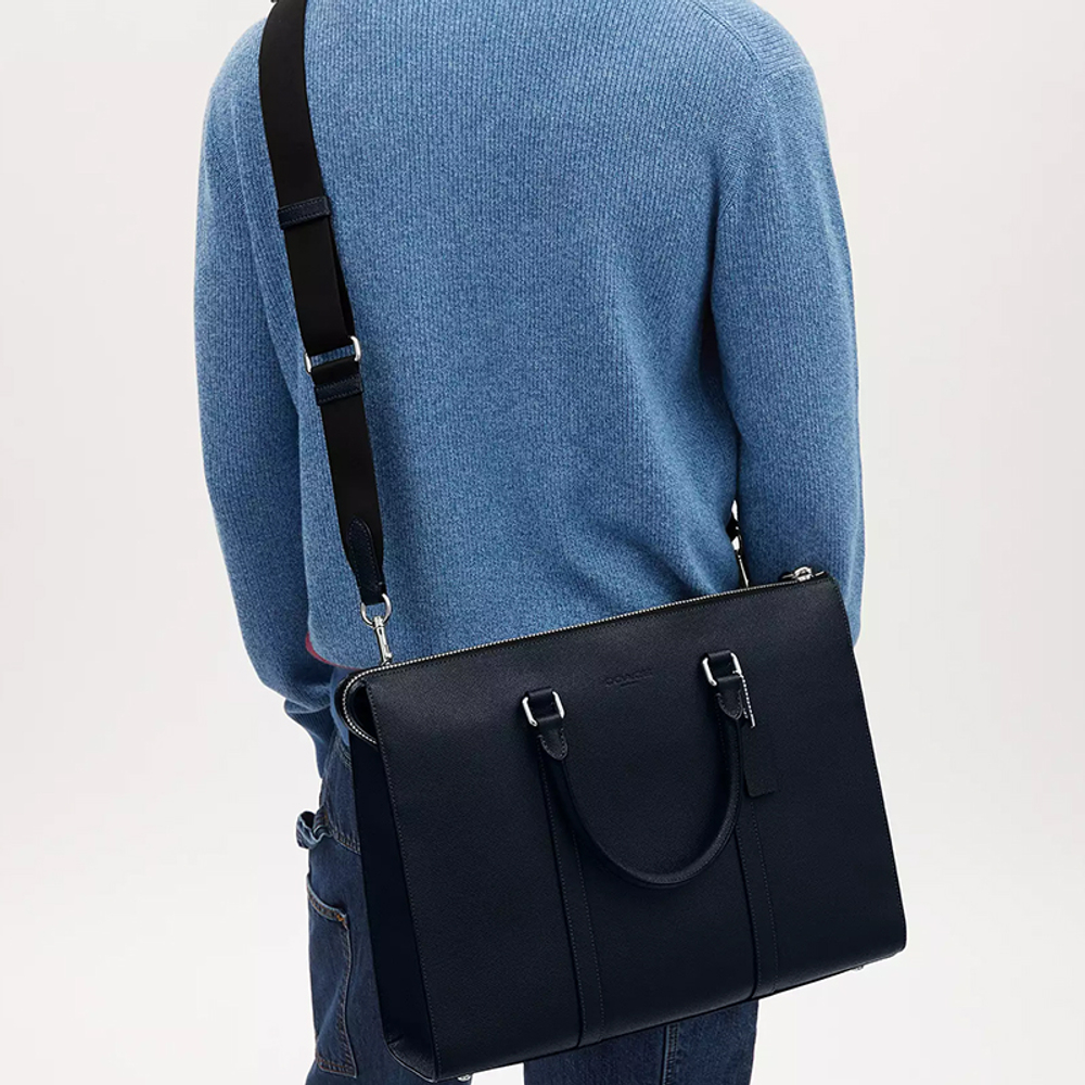 COACH Graham Cross Grain Leather Tote Bag, Shopping Bag, Handbag, Shoulder Bag, Crossbody Bag, Briefcase Large Men"s