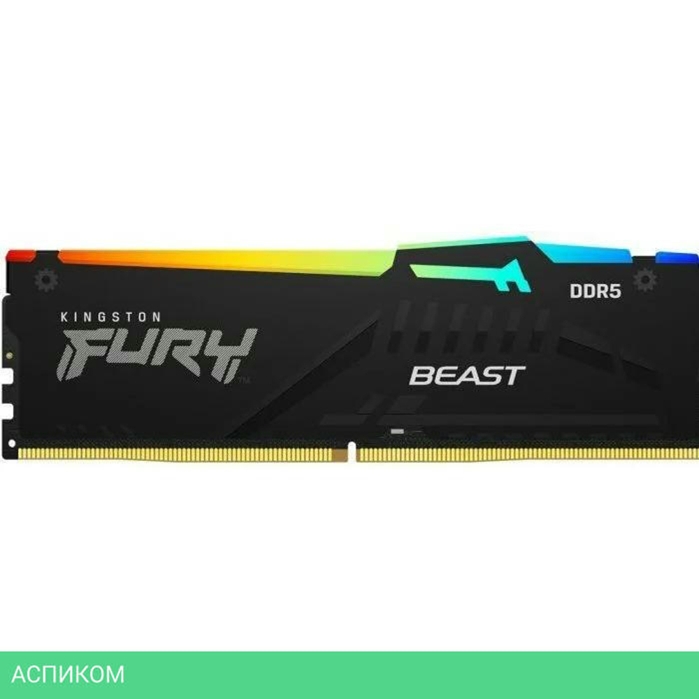 Оперативная память Kingston Fury Beast 16GB DDR-5 RGB Black (KF552C36BBEA-16)