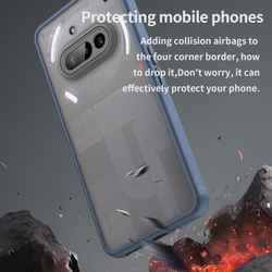 Защитный чехол с синими боковыми рамками для Nothing Phone 3a, задняя крышка тонированная прозрачная