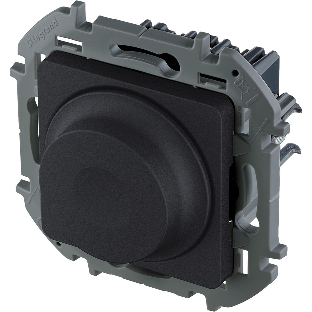 Диммер поворотно-нажимной без нейтрали 300Вт - антрацит Inspiria Legrand